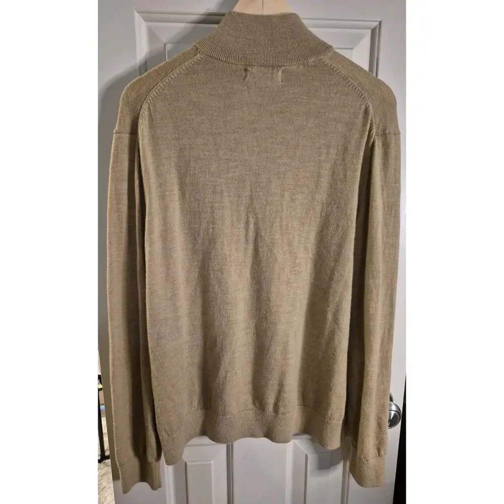 Banana Republic Men’s Merino Wool Quarter Zip Sweater Long Sleeve Size XL